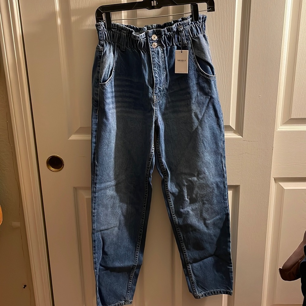 Paperbag waist mom jeans